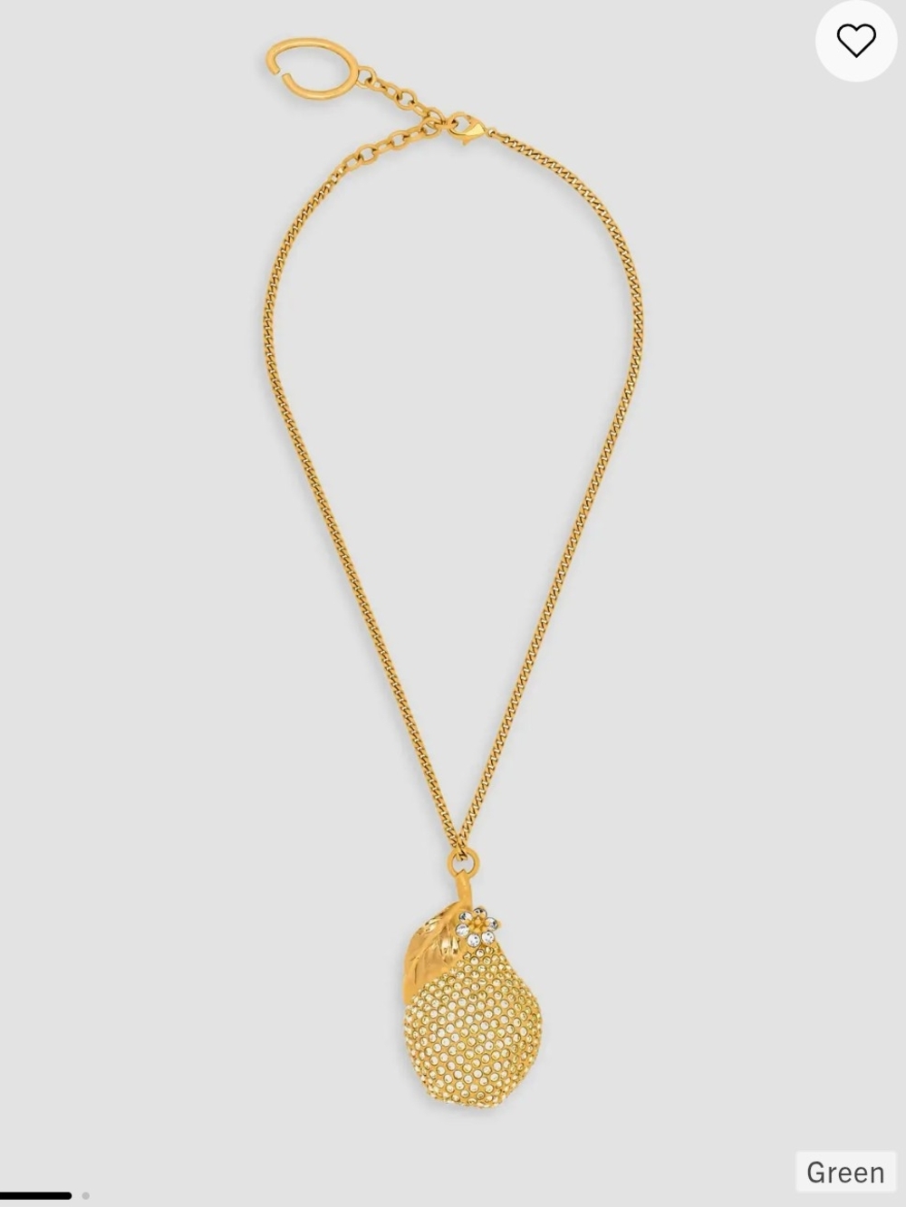Oscar de la Renta Pavé Pear 24K-Gold-Plated & Glass Crystal Pendant Necklace
